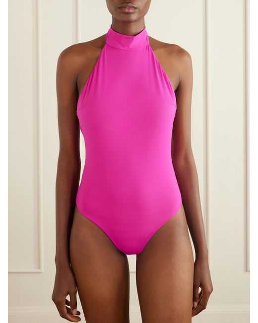 Taller Marmo Pink Knossos Fringed Swimsuit And Pareo Set