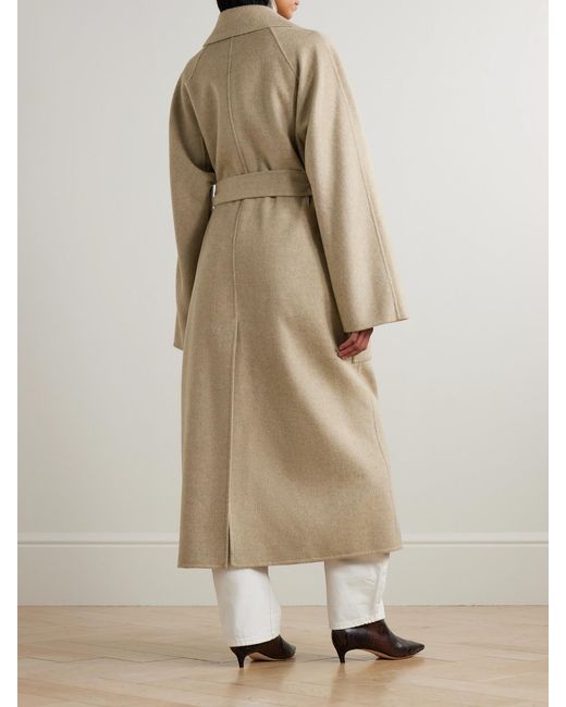 Joseph Natural Spencer Belted Wool And Cashmere-Blend Trench Coat