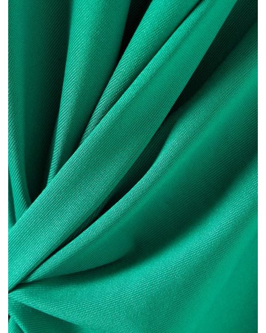 Victoria Beckham Green Asymmetric Draped Stretch-Crepe Midi Dress