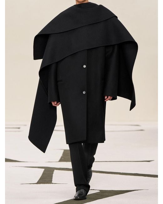 Calvin Klein Black Taylor Wool And Cashmere-Blend Cape