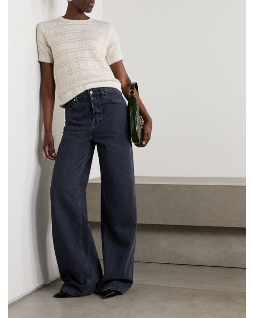 Gucci Blue Tief Sitzende Jeans Mit Weitem Bein