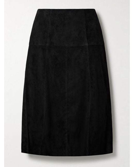 Jupe Midi En Daim Devy Isabel Marant en coloris Black