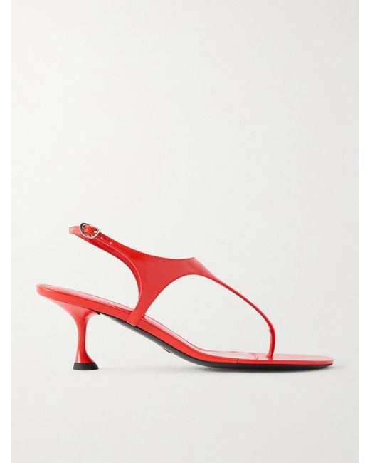 Proenza Schouler Red Glossed Leather Sandals