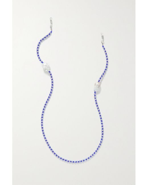 PEARL OCTOPUSS.Y Blue Klein Silver-plated Multi-stone Sunglasses Chain