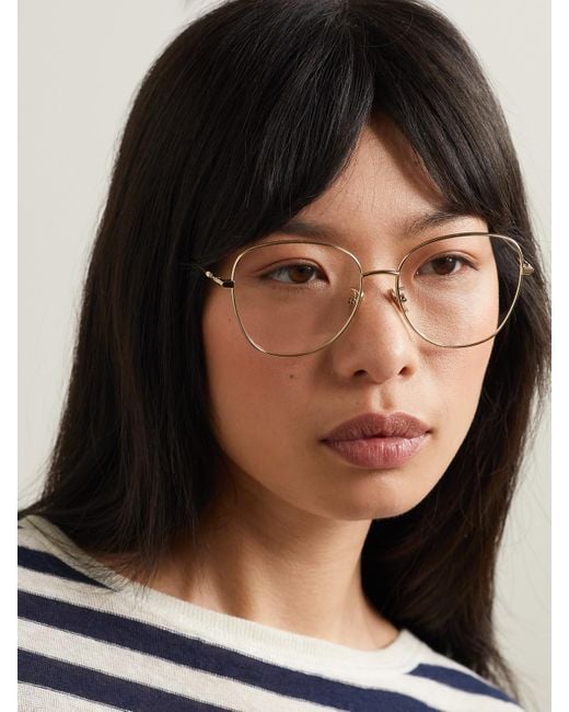 Dior Natural Mini Cd O B4U Oversized Round-Frame-Tone And Tortoiseshell Acetate Optical Glasses