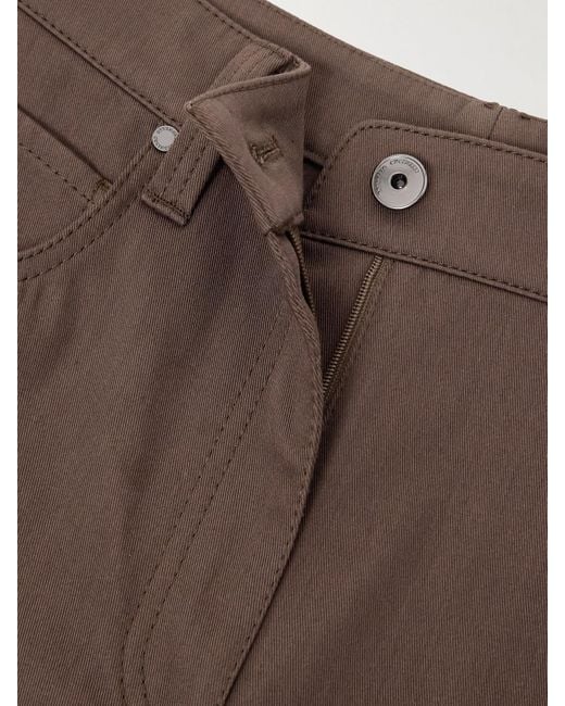 Brunello Cucinelli Brown Cropped Bead-Embellished Straight-Leg Jeans