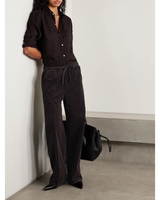 Citizens of Humanity Black Aurora Hose Mit Weitem Bein Aus Cord Aus Einer Baumwollmischung