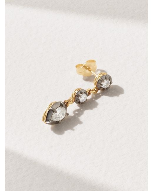 Jacquie Aiche Natural Sophia 14-Karat, Rhodium And Diamond Single Earring