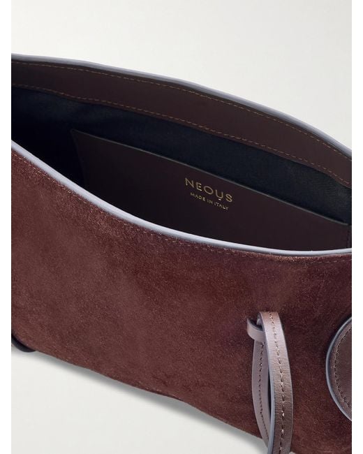 Neous Brown Berenices East To West Suede And Leather Shoulder Bag