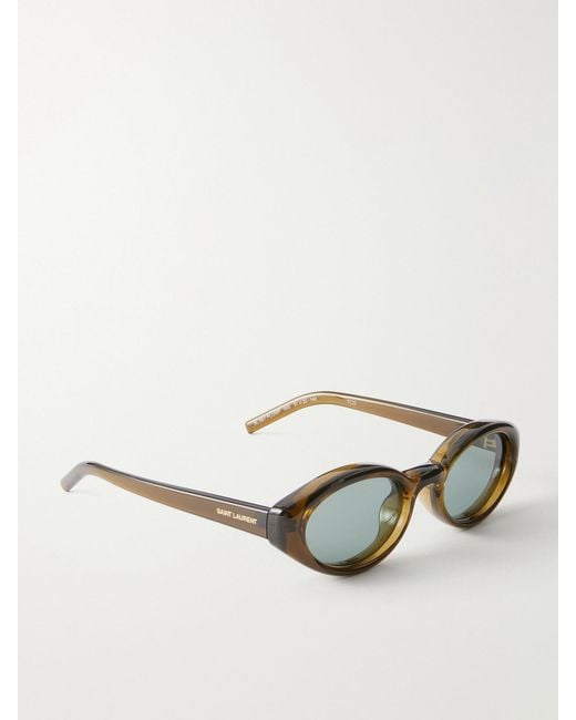 Saint Laurent Brown Sl 567 Plump Cat-Eye Injected Sunglasses