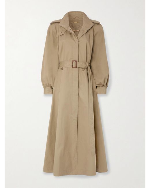Chloé Natural Belted Cotton-Gabardine Trench Coat
