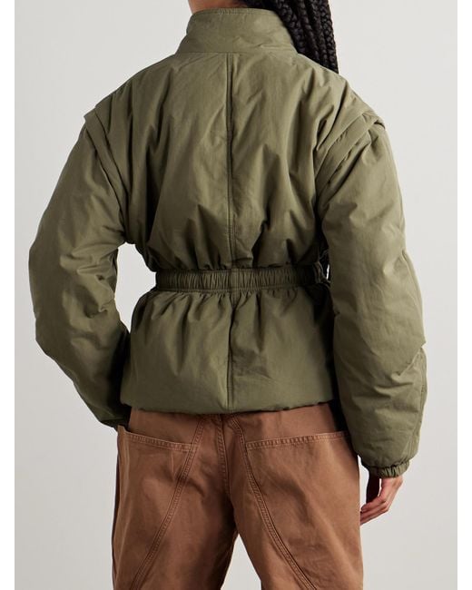Isabel Marant Green Dastyni Wattierte Jacke Aus Einer Baumwollmischung