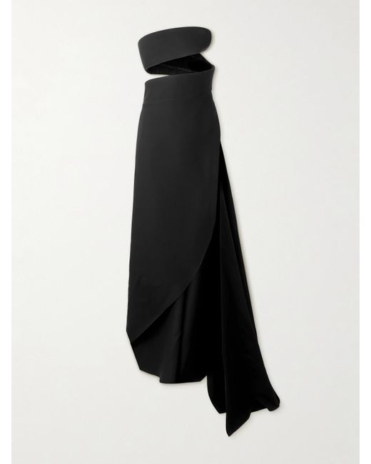 Alaïa Women's Black Spiral Strapless Bustier Silk And Wool-Blend Gown