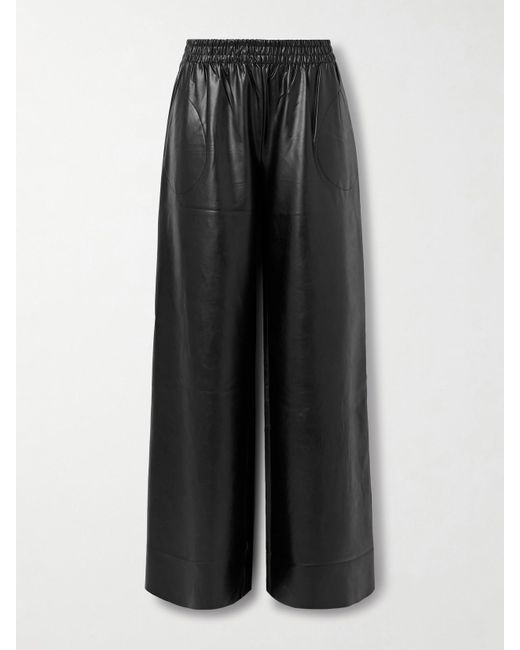 Norma Kamali Black Elephant Hose Mit Weitem Bein