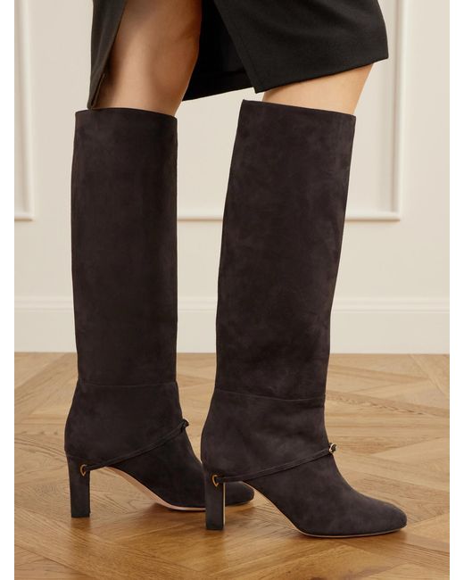 JENNIFER CHAMANDI Brown Samuele 85 Suede Knee-High Boots