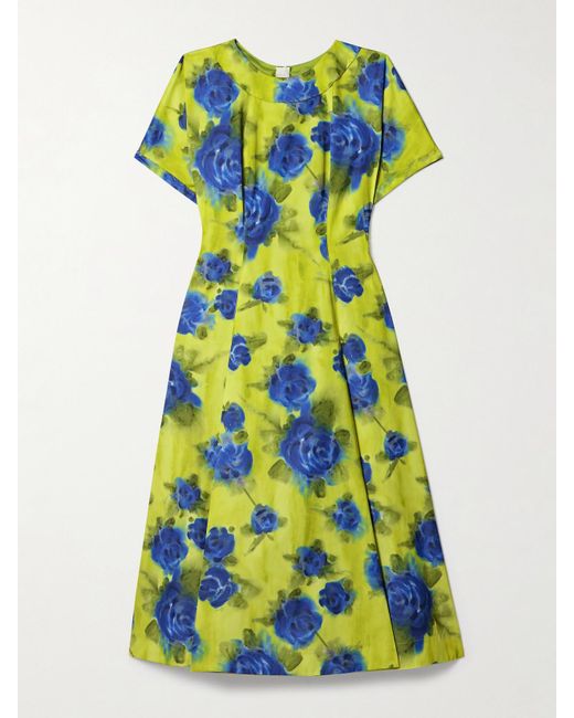 Marni abstract-print midi dress - Blue
