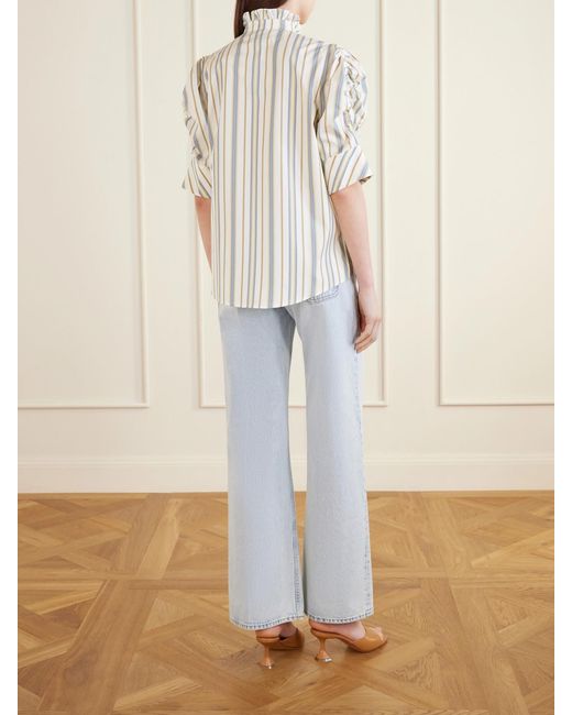 Thierry Colson Natural Vita Striped Cotton Blouse