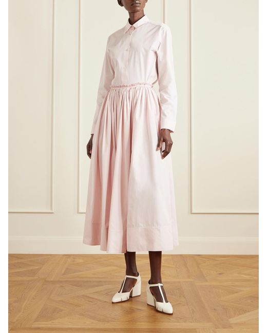 Gabriela Hearst Pink Reyes Cotton-Poplin Shirt