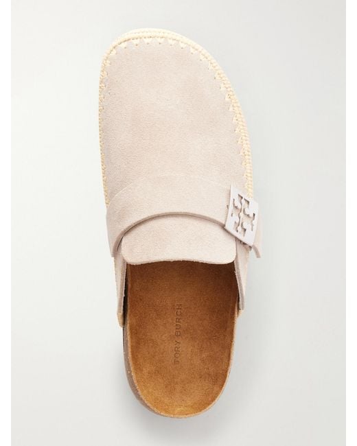 Tory Burch White Mellow Suede Mules