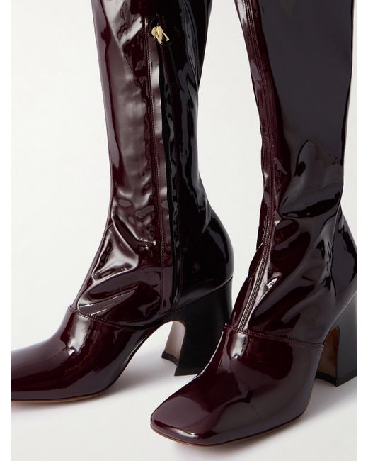 Chloé White Janis Glossed Over-The-Knee Boots