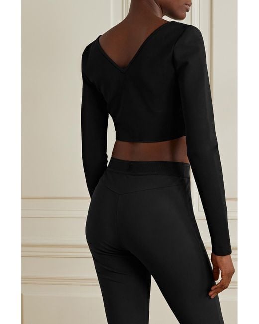 Givenchy Black Cropped Stretch-Knit Top