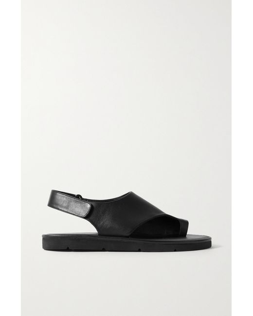 Vince Olsen Leather Slingback Sandals in Black | Lyst