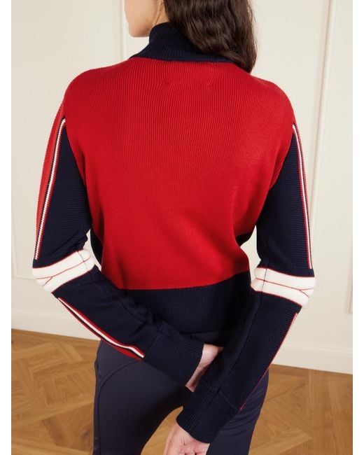 Perfect Moment Red Merino Wool Cardigan