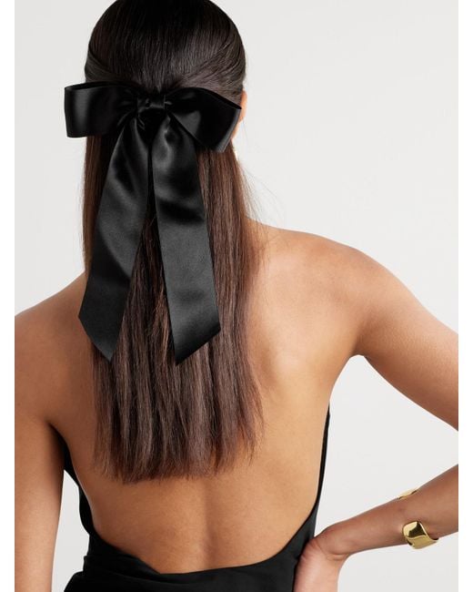 Barrette En Satin De Soie À Nœud Virginia Jennifer Behr en coloris Black