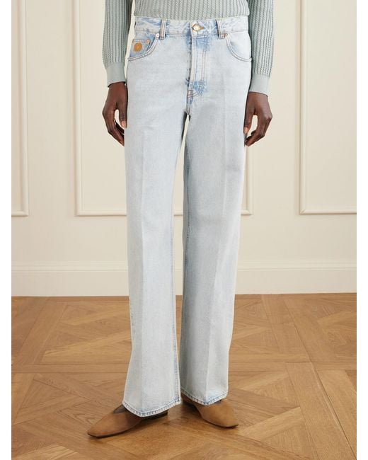 Blazé Milano Blue Nariida Maline Mid-Rise Wide-Leg Jeans