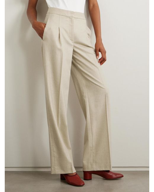 Loulou de Saison Natural Juno Hose Mit Weitem Bein Aus Einer Wollmischung Mit Falten