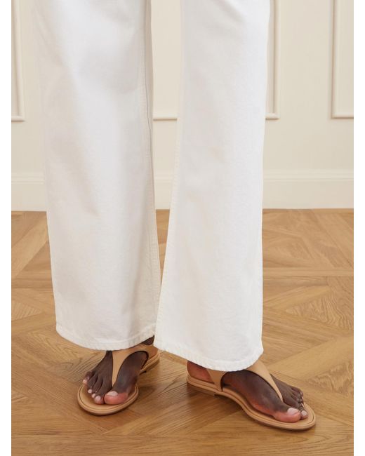 Aeyde Natural Raine Leather Thong Sandals