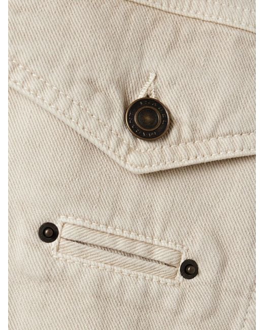 Isabel Marant Natural Petunia Leather-Trimmed Organic Cotton And Hemp-Blend Twill Jacket