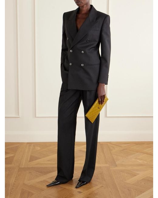 Saint Laurent Yellow Paris Matelassé Patent-Leather Clutch
