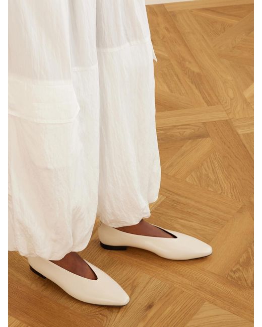Jimmy Choo Natural Margot Leather Ballet Flats