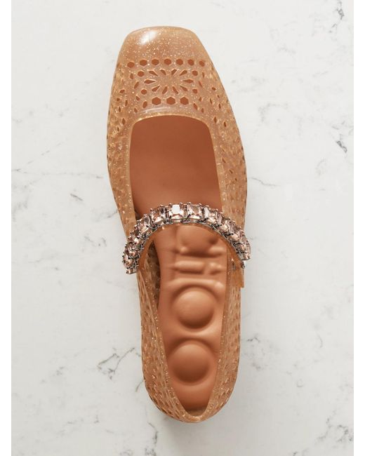 Ballerines En Tpu À Cristaux The Jelly Jimmy Choo en coloris White