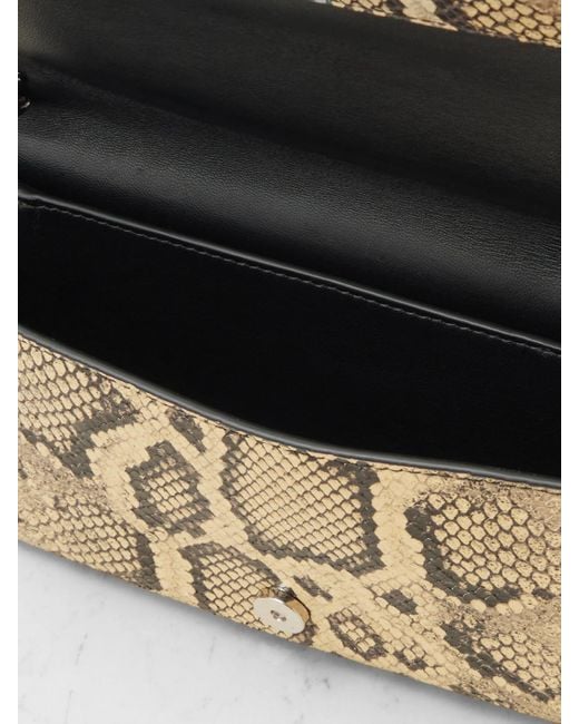 Jil Sander Natural Snake-Effect Leather Clutch