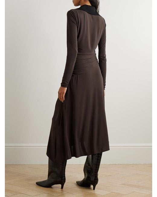 Tory Burch Brown Jersey Collared Dress