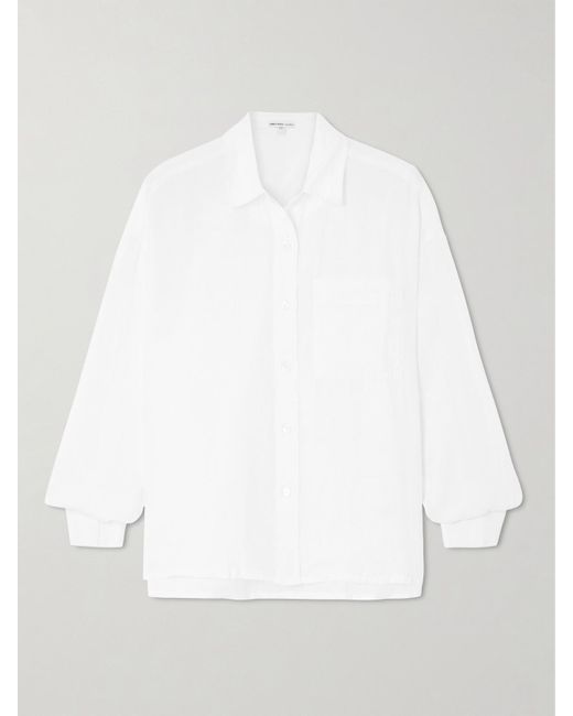 James Perse White Linen Shirt