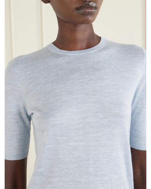 Gabriela Hearst Blue Chryse Cashmere, Silk And Hemp-Blend Sweater