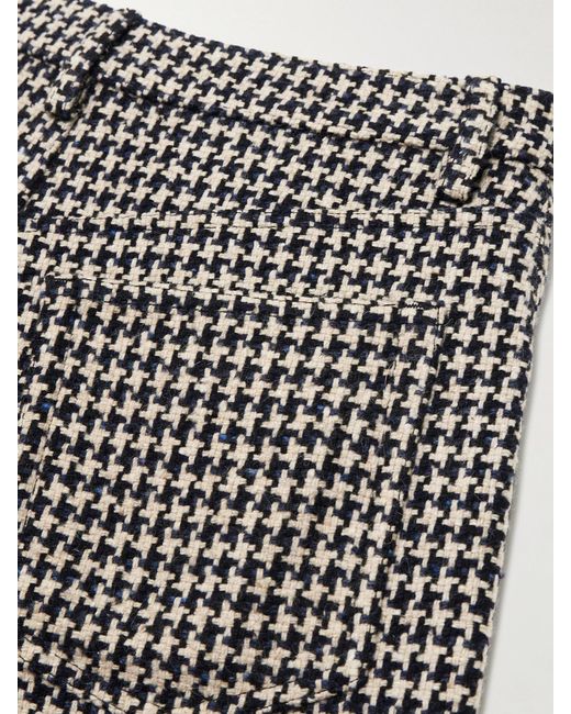 FRAME Gray The Tweed Barrel Houndstooth Tweed Wide-Leg Pants
