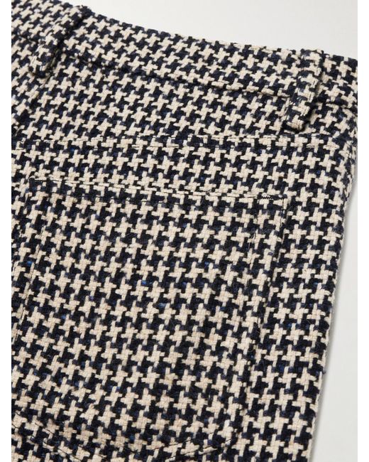 FRAME Gray The Tweed Barrel Houndstooth Tweed Wide-Leg Pants