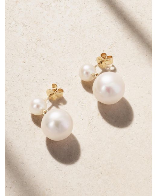 Sophie Bille Brahe Natural Venus Moon 14-Karat Recycled Pearl Earrings