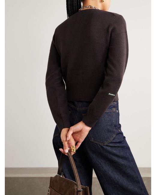J.W. Anderson Blue Cardigan Aus Wolle Mit Stickerei