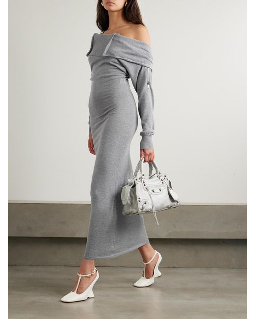 Y. Project Gray Hooded Zip-Detailed Merino Wool Maxi Dress