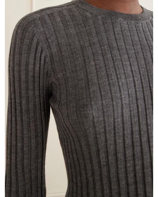 arch4 Gray Ribbed Cashmere Sweater