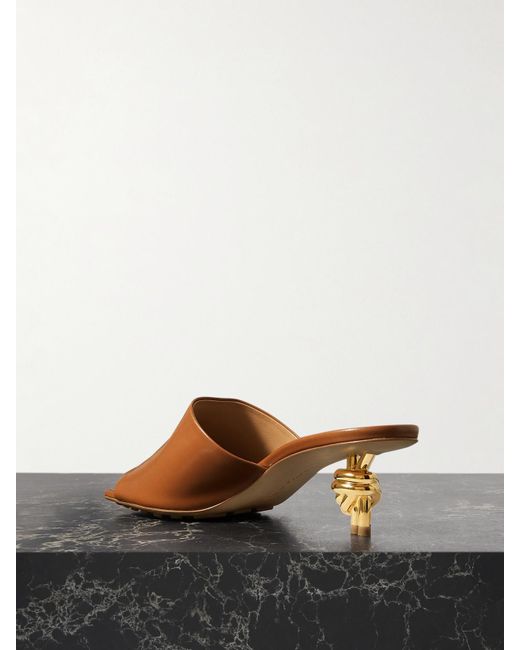Bottega Veneta Brown Knot Leather Mules