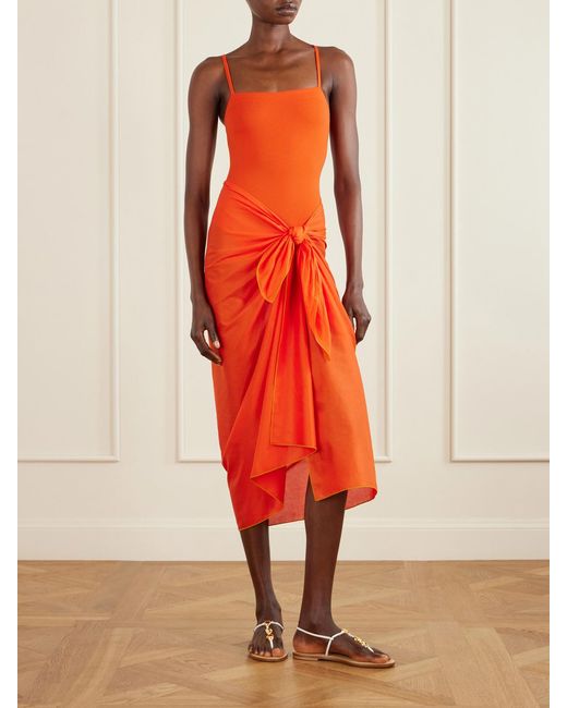 Eres Orange Cabine Cotton-Voile Pareo