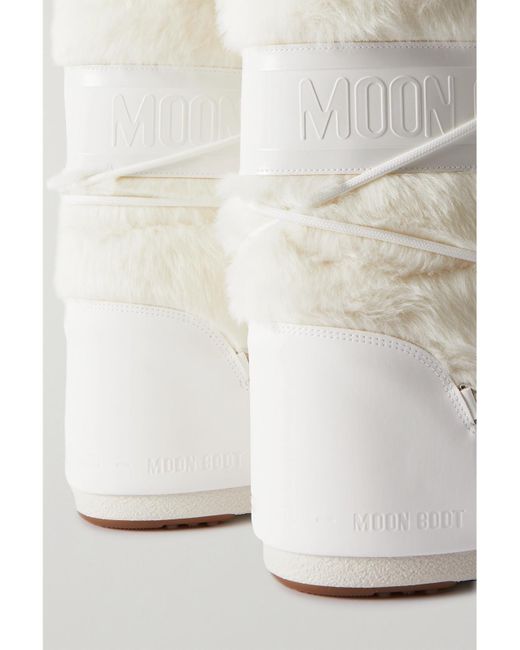 Moon Boot Natural Icon Plush And Leather-Like Snow Boots