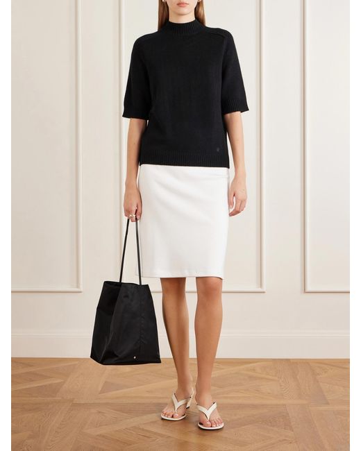 Valesque Black Bucket Leather-Trimmed Shell Tote