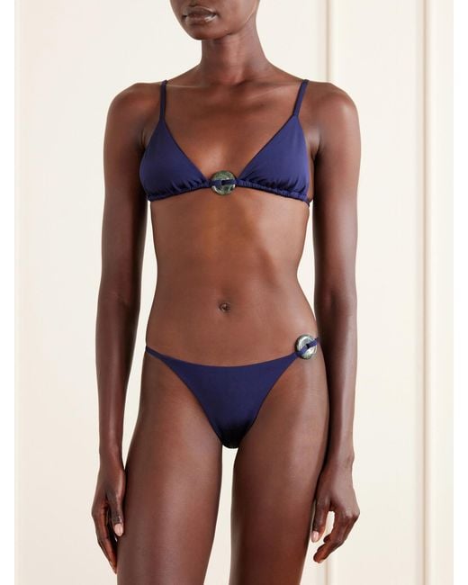 SARA CRISTINA Blue Embelished Bikini